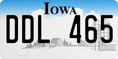 IA license plate DDL465