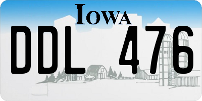 IA license plate DDL476