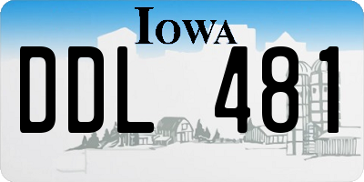 IA license plate DDL481