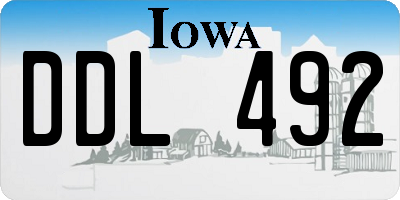 IA license plate DDL492