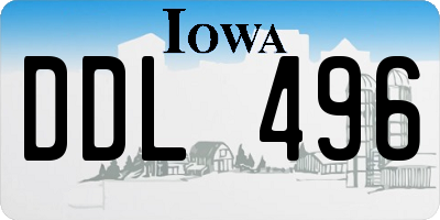 IA license plate DDL496