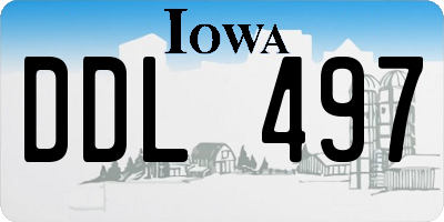 IA license plate DDL497