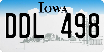 IA license plate DDL498