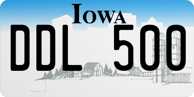 IA license plate DDL500
