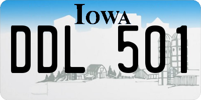 IA license plate DDL501