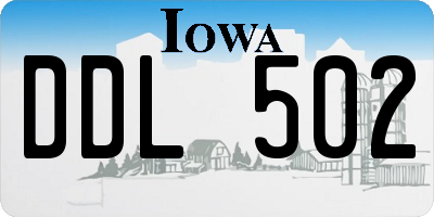 IA license plate DDL502