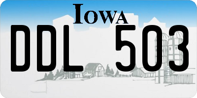 IA license plate DDL503
