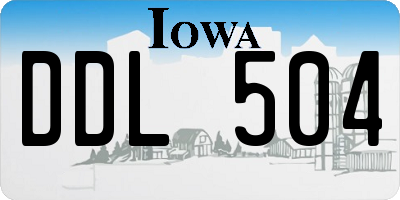 IA license plate DDL504