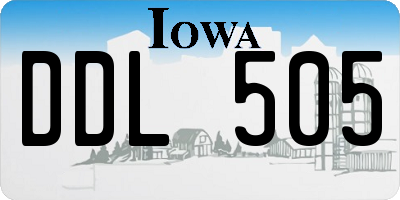 IA license plate DDL505