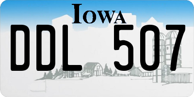 IA license plate DDL507