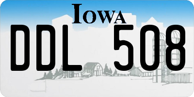 IA license plate DDL508