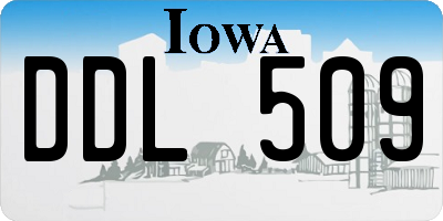 IA license plate DDL509