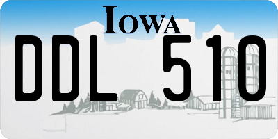 IA license plate DDL510
