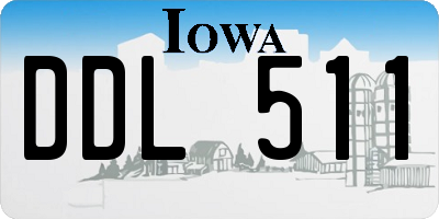 IA license plate DDL511