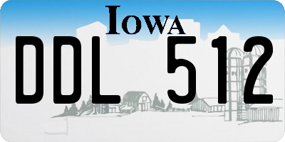 IA license plate DDL512