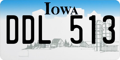 IA license plate DDL513