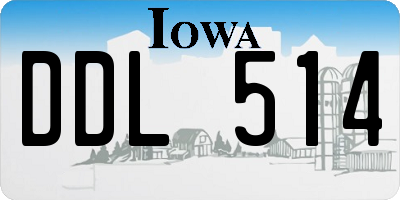 IA license plate DDL514