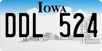 IA license plate DDL524