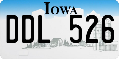 IA license plate DDL526