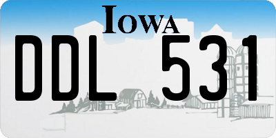 IA license plate DDL531