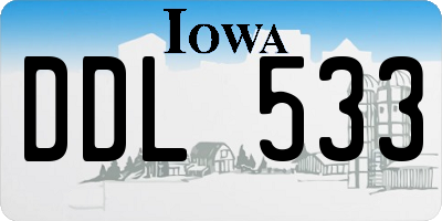 IA license plate DDL533