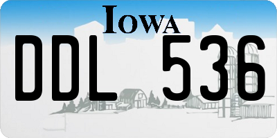 IA license plate DDL536
