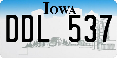 IA license plate DDL537
