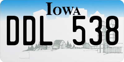 IA license plate DDL538