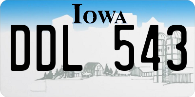 IA license plate DDL543