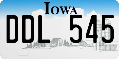 IA license plate DDL545