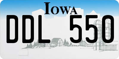 IA license plate DDL550