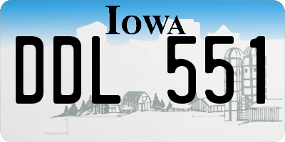 IA license plate DDL551
