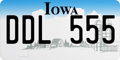 IA license plate DDL555