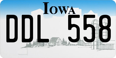 IA license plate DDL558