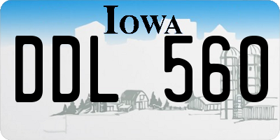 IA license plate DDL560