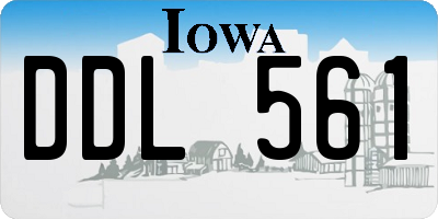 IA license plate DDL561