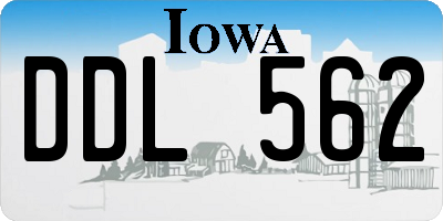 IA license plate DDL562