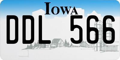 IA license plate DDL566
