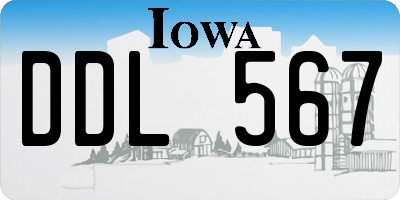 IA license plate DDL567