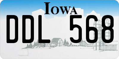 IA license plate DDL568