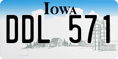 IA license plate DDL571