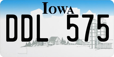 IA license plate DDL575