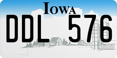IA license plate DDL576