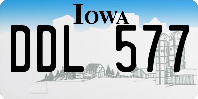 IA license plate DDL577