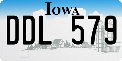 IA license plate DDL579