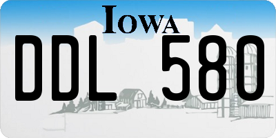 IA license plate DDL580