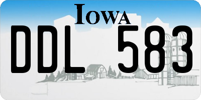 IA license plate DDL583