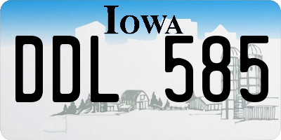 IA license plate DDL585