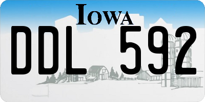 IA license plate DDL592