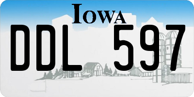 IA license plate DDL597